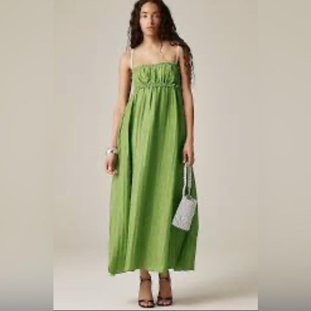 NWT Jcrew Collection empire-waist dress in linen blend